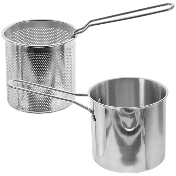 1 juego de saras de acero inoxidable freír pequeña cesta de freír canasta de freír kit de la cocina de la cocina