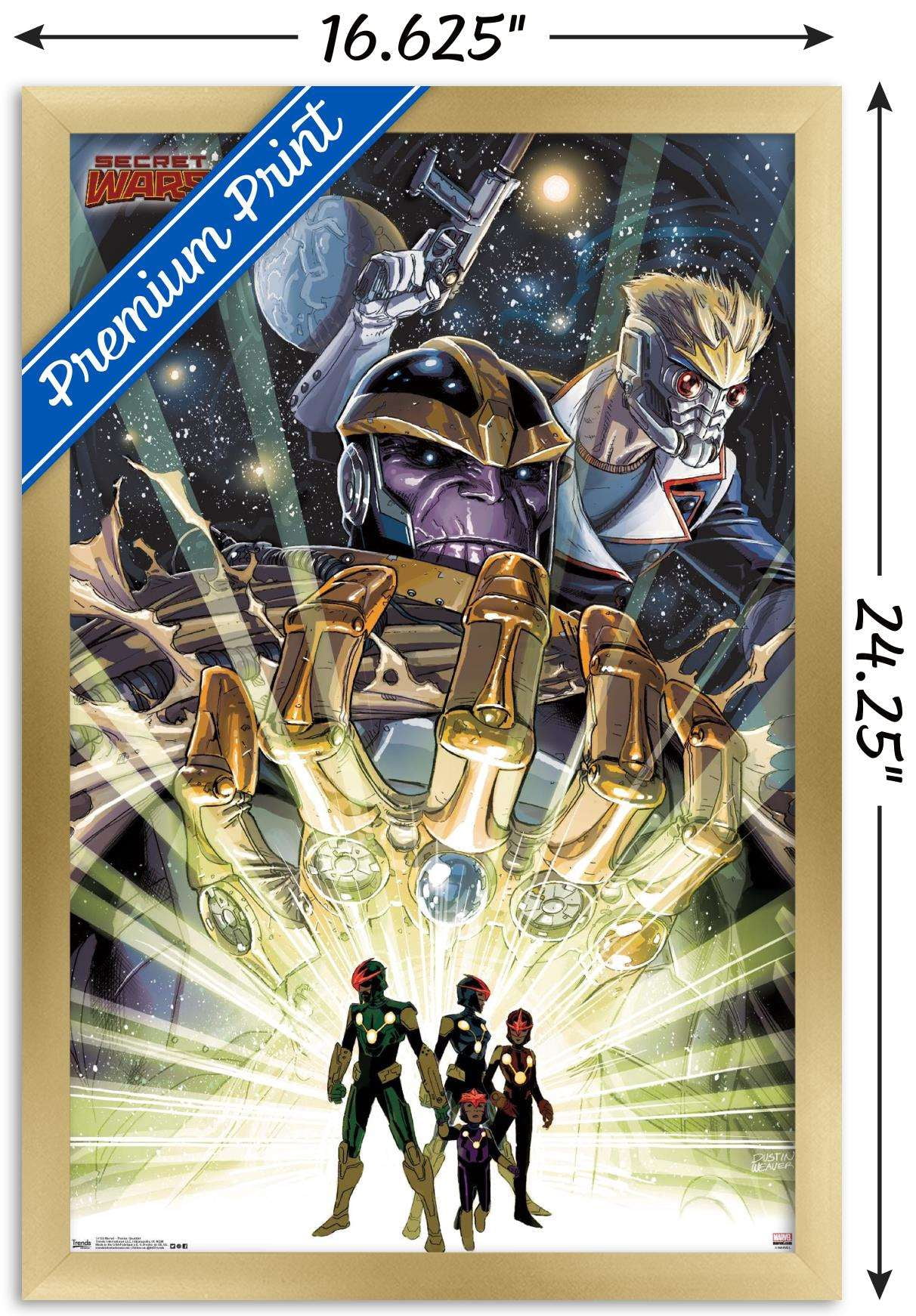 Marvel Comics - Secrets Wars - Thanos and the Infinity Gauntlet Wall Poster, 14.725" x 22.375", Framed