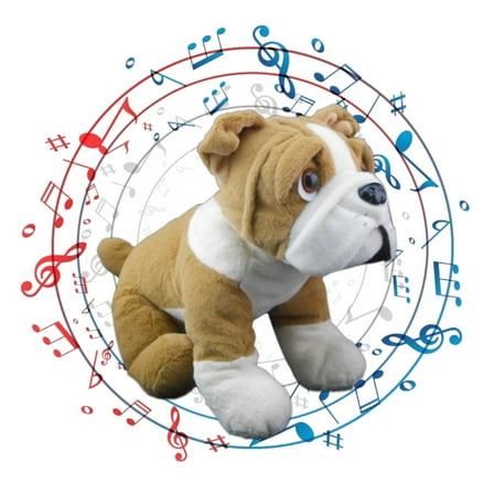 Plush Gear Buddy The Bulldog 16" Plush Toy with Recorder – Soft & Cuddly