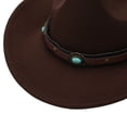thumbnail image 3 of Staki Kids Cowboy Hat for Girls Boys Western Cowgirl Hat with Buckle Belt Unisex Wide Brim Hat Dress Up Costume(Coffee,3-8 Years), 3 of 4