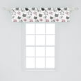 thumbnail image 2 of Cat Window Valance, Little Kitty Faces Animal Cartoon Style Pattern Minimal Funny Drawing, Curtain Valance for Kitchen Bedroom with Rod Pocket, 54" X 18", Rose Dark Grey and White, by Ambesonne, 2 of 2