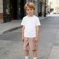 thumbnail image 6 of ITSAME Boys Cargo Shorts Quick-Dry Multi-Pocket Loose Fit Summer Outdoor Casual Shorts Pink Size 4, 6 of 8
