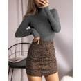 thumbnail image 4 of MANGOPOP Combinaison à Manches Longues Col Roulé Simulé pour Femmes (Manches Longues Gris Foncé, Petit), 4 of 4