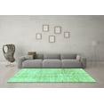 thumbnail image 3 of Ahgly Company Machine Washable Indoor Square Abstract Turquoise Blue Modern Area Rugs, 3' Square, 3 of 4