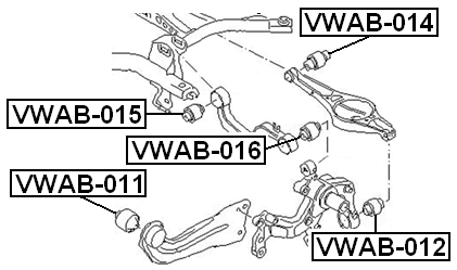 Details about  / VWAB-014 Genuine Febest Arm Bushing For Rear Rod 1K0505311AB 5220.74
