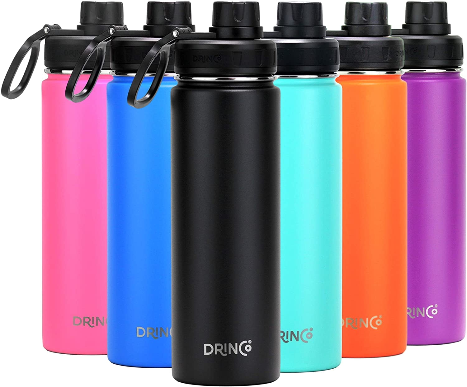 20 oz, Purple Stainless Steel Water Bottle with Spout Lid DRINCO 