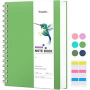 HIUKOOKA A5 Spiral College Ruled Notebook- 300 Pages Large Journal Notebook,PVC Cover Spiral Bound Notebook 5.7 X 8.22 inches, 100gsm Thick Paper Journals For Writing(Green)