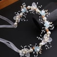 thumbnail image 6 of Flower Crown Headband for Kids Pearl Flower Hairband for Little Girls Braided Hair Accessory, 6 of 10