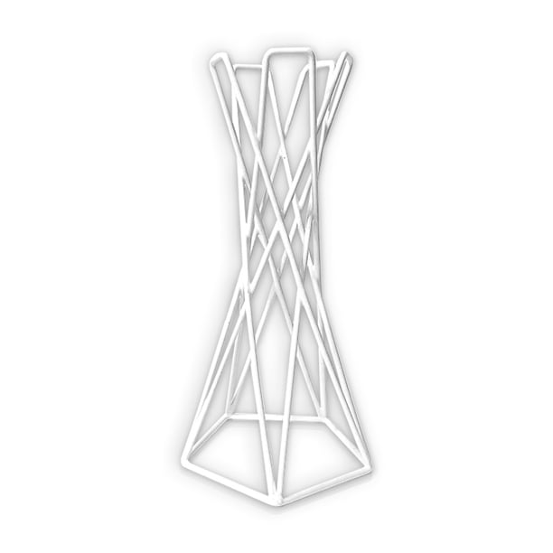 Inteprter Soporte de hierro para plantas de aire de mesa, soporte geométrico de diseño hueco, estante de piña para oficina, maceta, contenedor, Jardín y Patio blanco Inteprter HA011507-02