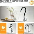 thumbnail image 3 of Solid Copper Sink Faucet, Lightweight Design, Drip-free Performance, Environmental Protection, Adjustable Water Flow, Perfect For Your Dream Kitchen (Chrome-plated Finish), 3 of 5
