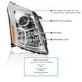 thumbnail image 3 of Spec-D Tuning Chrome Switchback Sequential Projector Headlights w/ LED DRL Light Bar and Startup Animation Compatible with 2010-2016 Cadillac SRX, Left + Right Head Lamps Assembly, 3 of 6