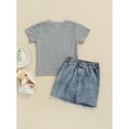 thumbnail image 4 of Qmyliery Girl Two Piece Set,Short Sleeve Popcorn Pattern Printed T-shirt Denim Pearl Decor Skirt, 4 of 9