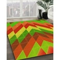 thumbnail image 3 of Ahgly Company Machine Washable Indoor Square Transitional Neon Red Area Rugs, 8' Square, 3 of 7