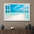 thumbnail image 4 of wall26 Canvas Print Wall Art Window View White Sand Trail Ocean Beach Island Wilderness Nature Photography Realism Scenic Landscape Colorful Multicolor for Living Room, Bedroom, Office - 16"x24&, 4 of 5