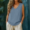 thumbnail image 2 of Turilly New Arrivals Womens V-Neck Sleeveless Top Fashion Ladies Solid Color Casual Tanks with Front Pocket, 2 of 6