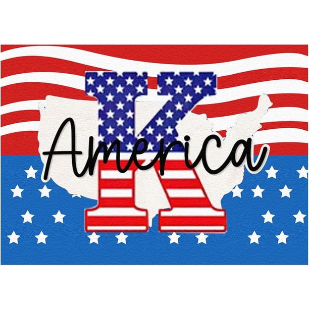 ¡Ofertas Imperdibles!, Felpudo patriótico con apellido de 26 letras, felpudo del 4 de julio con bandera de EE. UU., antideslizante y lavable, para puerta de entrada, entrada exterior, patio, piso