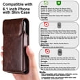 thumbnail image 2 of Funda de teléfono móvil Oipaili Premium Leather para iPhone 16, 16e, 15, 15 Pro, 14, 14 Pro, 13, 13 Pro, 12, 12 Pro, 11 Pro, Galaxy S25, S24, S23, S22, 2 of 7