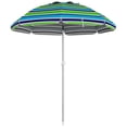 thumbnail image 1 of Outsunny 6' Portable Beach Umbrella with Sand Anchor Tilt Bag Multicolour, 1 of 10
