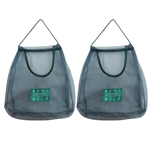 Binwennn 2PCS Hanging Vegetable And Fruit Storage Bag Kitchen Sundries Hanging Wall Type Polyester Breathable Storage Net Bag Closet Organizer for Clothes Cubes for Storage Drawer Organizer Clothes