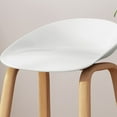 thumbnail image 2 of Set of 2 White and Brown Contemporary Bar Stools 34", 2 of 6