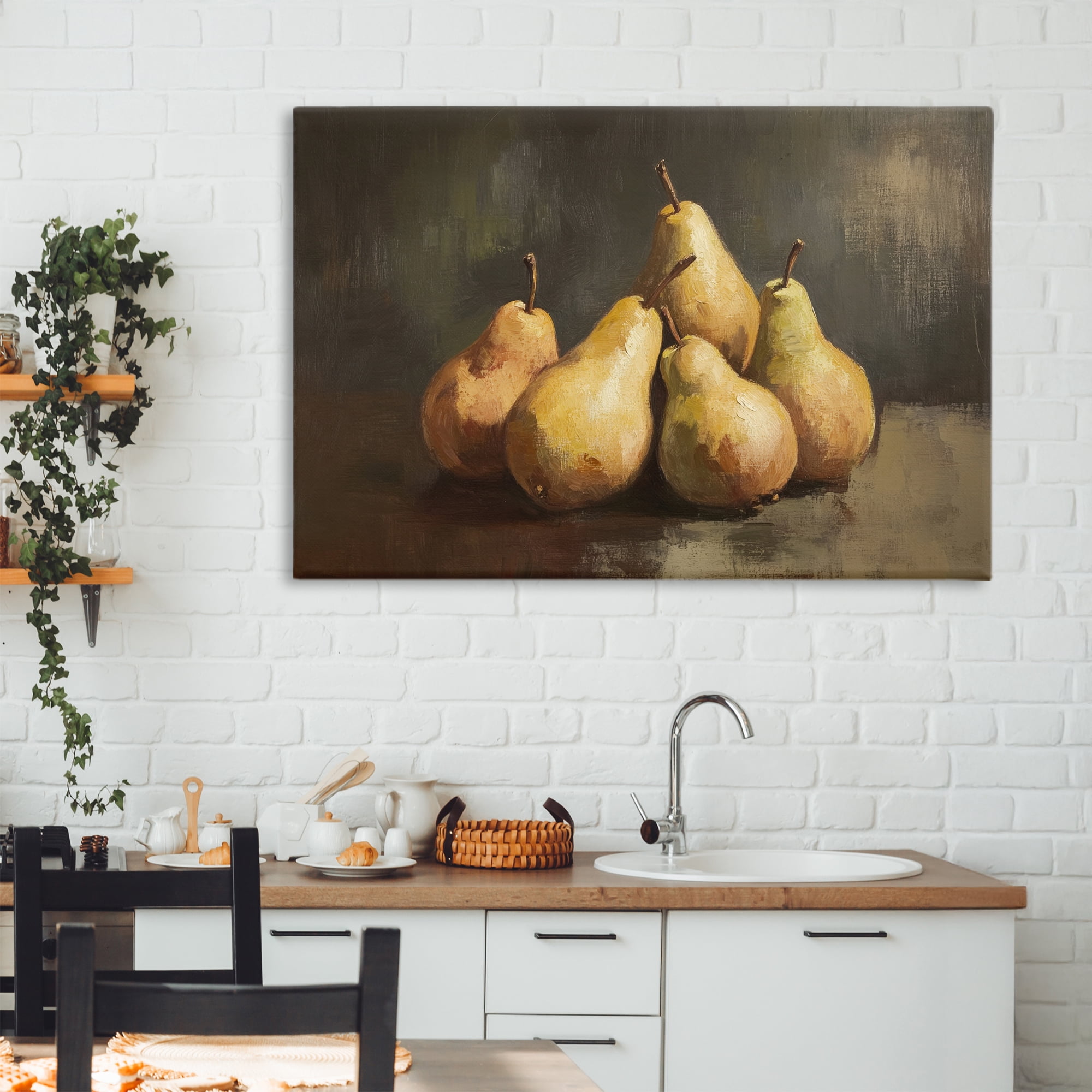 Stupell Industries Golden Pears Still Life Canvas Wall Art, design by Petal Prints Design