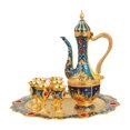 thumbnail image 2 of veasfak Turkish Coffee Pot Set Drinkware Wedding Gift for Home Living Room Tea Table blue, 2 of 9