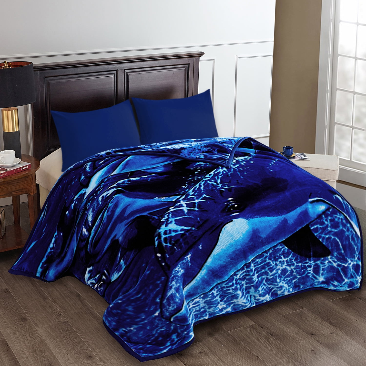 JML King Size Soft Warm Fleece Bed Blanket Reversible Thick Mink Blanket 83 x 91 inches,5.7lbs