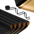 thumbnail image 1 of Unique Bargains 20 Sheets Flower Wrapping Paper with Ribbon 22.8' x 22.8' Black/Gold Tone, 1 of 7