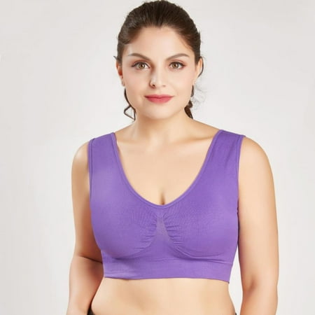 

KOERIM 2Pack Sports Bras for Women Wirefree Yoga Bras Tank Top Plus Size 4XL/5XL/6XL