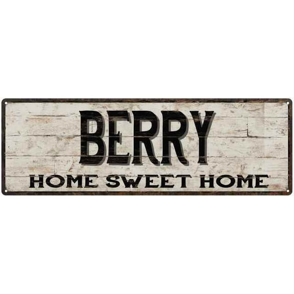 BERRY Rustic Home Sweet Home Sign Gift 6x18 Metal Decor 106180084205