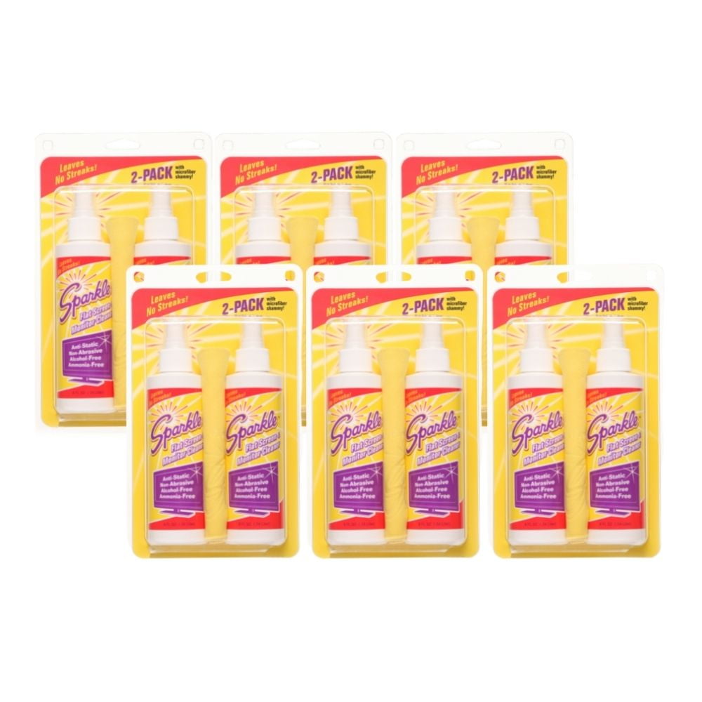 Sparkle Flat Screen & Monitor Cleaner Spray 2Pack with Microfiber