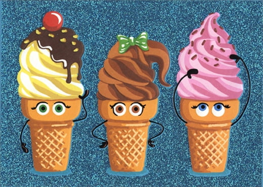 Avanti Ice Cream Cone Hair Dos A-Press Funny Birthday Card 
