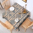 thumbnail image 2 of Blue Geometric Diamond Triangle Pattern Square Tablecloth,Waterproof Square Table Cover,Wipeable Spillproof Washable Table Cover for Home Kitchen Party Decor 52"x52"(132x132cm), 2 of 6