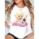 thumbnail image 1 of Camiseta Para Mujer De Verano Con Cuello Redondo Para Mochilero, Viajes, DesplazamientosStylish Women's Black T-Shirt with "Raspberries" Cartoon Print - Casual Round Neck Short Sleeve, Comfortable P, 1 of 6