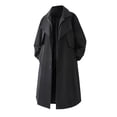 thumbnail image 1 of Yusimy Men's Slim Fit Overcoat Mid-Length Double Breasted Wool Blend Solid Color Versatile Trench Coat, 1 of 5