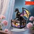 thumbnail image 6 of 100Fens Dragons Ornament Guarding The Treasure Chest 2D Home Living Room Study Desktop Ornament Decoration, 6 of 9