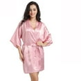 thumbnail image 5 of Zoeecloth Women Silk Bathrobe for Female V-Neck Stain Pajamas Summer Short Section Cardigan Robe S-XXL, 5 of 9