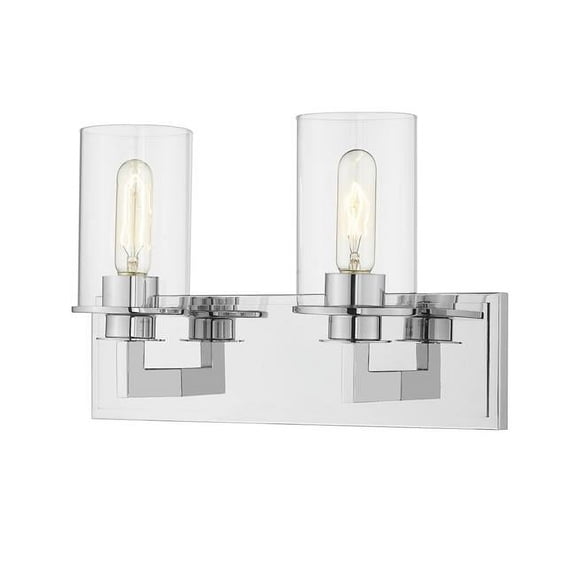 Z Lite 462-2V-CH Savannah 2 Light Vanity with Clear Glass, Chrome - 10.25 x 16.25 x 5.5 in.