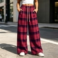 thumbnail image 3 of Idoravan Women's Elastic Waist Straight Casual Wide Leg Pants, 3 of 7