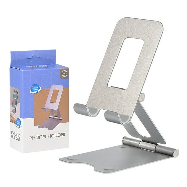 Soporte de metal para teléfono celular, antideslizante, antigolpes, soporte para tableta, soporte fijo para teléfono inteligente, plateado Jumpingount EL4771-02B