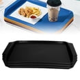 thumbnail image 4 of Food Tray, Light Weight Plastic Tray Stackable Thickened Binaural 3PCS  For Buffet Restaurant For Hotels Black, 4 of 8