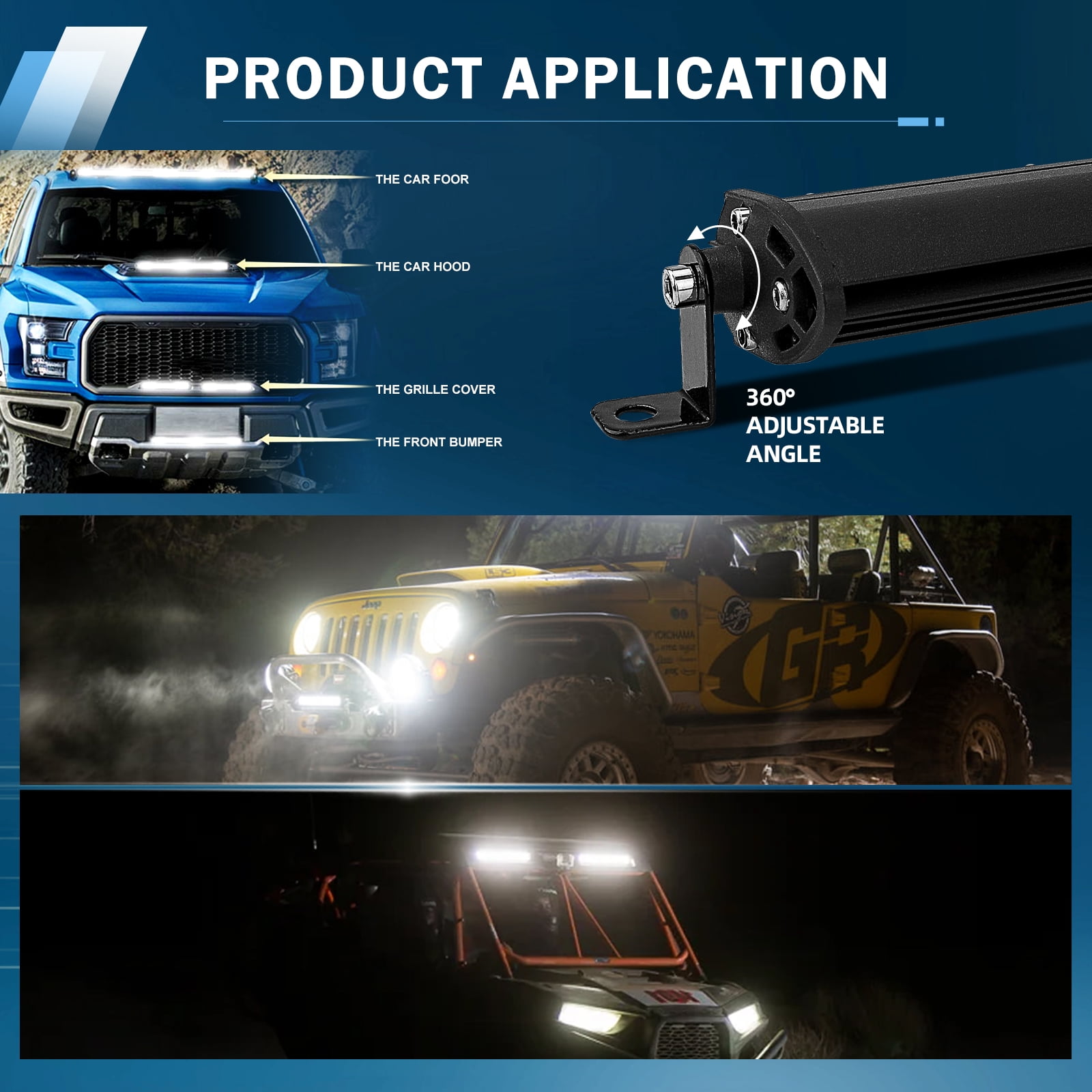 10"/20" Slim LED Light Bar - Spot Flood Combo For Trucks, SUVs, ATVs & Off-Road Vehicles