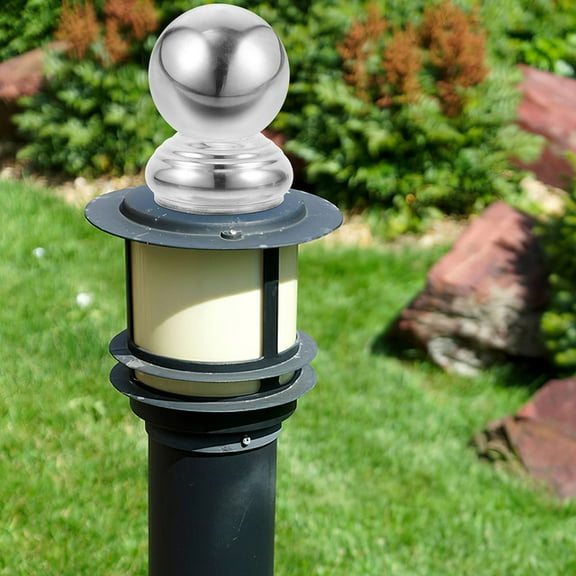 Soimiss 2Pcs Stainless Steel Outdoor Gazing Ball Stand Plated Silver Decorative Sphere Holder