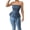 Blue, variant on Summer Tops for Women Strapless Ruched Crop Blouse Solid Slim Fit Party Vacation Beach Night Out Fashion Trendy French Top, Blue M