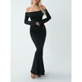 thumbnail image 5 of KelaJuan Womenacute;s Off Shoulder Bodycon Dress, Long Sleeve Solid Color Cocktail Party Dress Formal Outfit, 5 of 6