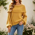 thumbnail image 2 of Wenini Women's Shoulder Solid Color Knit Sweater Top Long Sleeve Loose Casual Pullover Top, 2 of 7