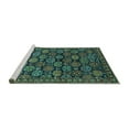 thumbnail image 2 of Ahgly Company Machine Washable Indoor Round Oriental Turquoise Blue Industrial Area Rugs, 5' Round, 2 of 4