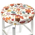 thumbnail image 3 of Balery Squirrel Nuts Mushroom Round Bar Stool Seat Covers Velvet Fabric Adjustable Protects from Scratches and Stains for 14-17 Inch Chair-14 inch, 3 of 7