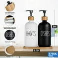 thumbnail image 6 of HOUFIY Glass Soap Dispenser Set, Contains Glass Hand Soap Dispenser and Glass Dish Soap Dispenser. Kitchen Soap Dispenser Set Suitable for Black and White Kitchen Decor, 6 of 7