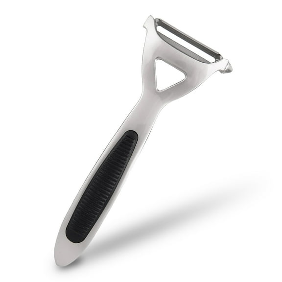 Alpine Cuisine Heavy Duty Zinc Alloy Peeler 6.5in with Ergonomic Non-Slip Handle & Sharp Blade, Perfect Kitchen Peeler for Potato, Veggie, Apple, Fruit, Cucumber & Carrot, Dishwasher Safe - Silver